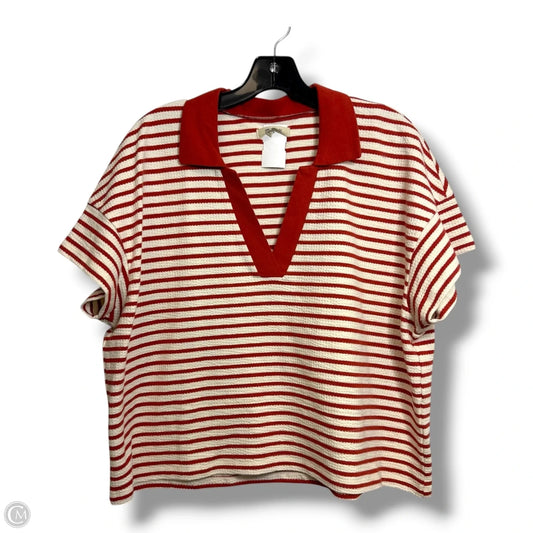 Top Short Sleeve By Madewell In Striped Pattern, Size: L