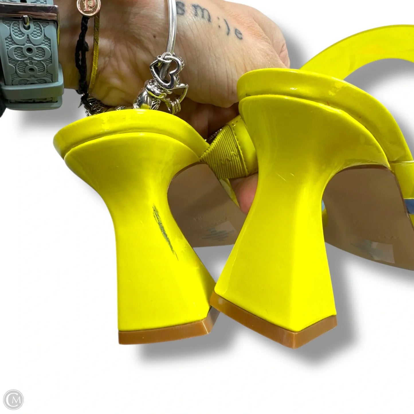 Shoes Heels Block By Marc Fisher In Yellow, Size: 9