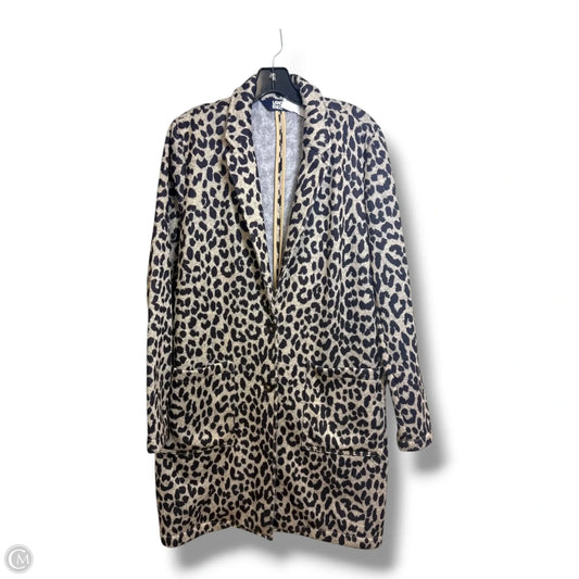 Sweater Cardigan By Lands End In Animal Print, Size: L