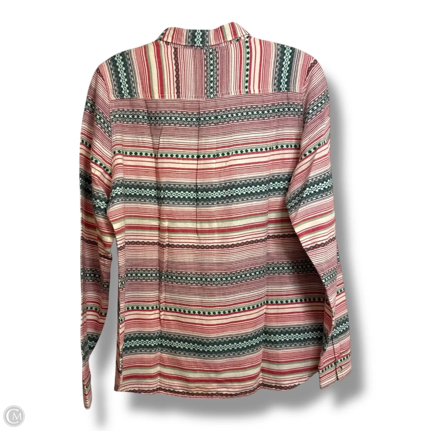 Top Long Sleeve By Woolrich In Green & Red, Size: M
