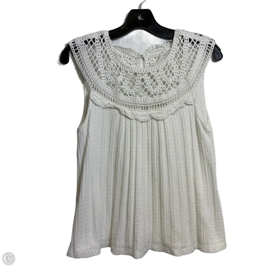 Top Sleeveless By Anthropologie In White, Size: Xs