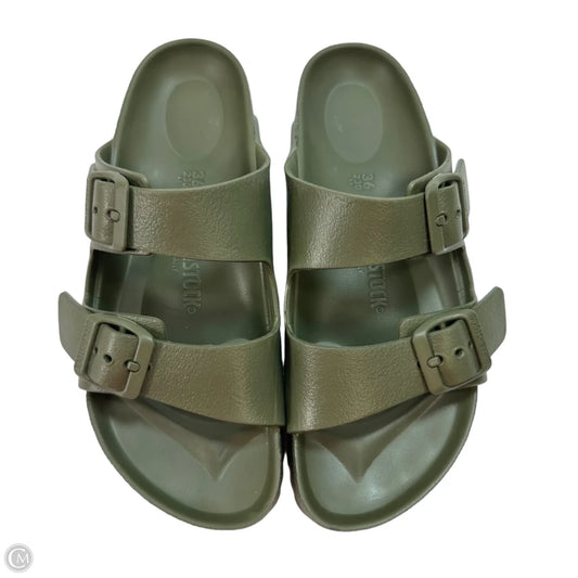 Sandals Flats By Birkenstock In Green, Size: 5
