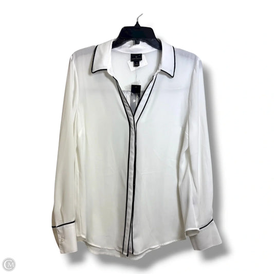 Top Long Sleeve By Worthington In White, Size: L