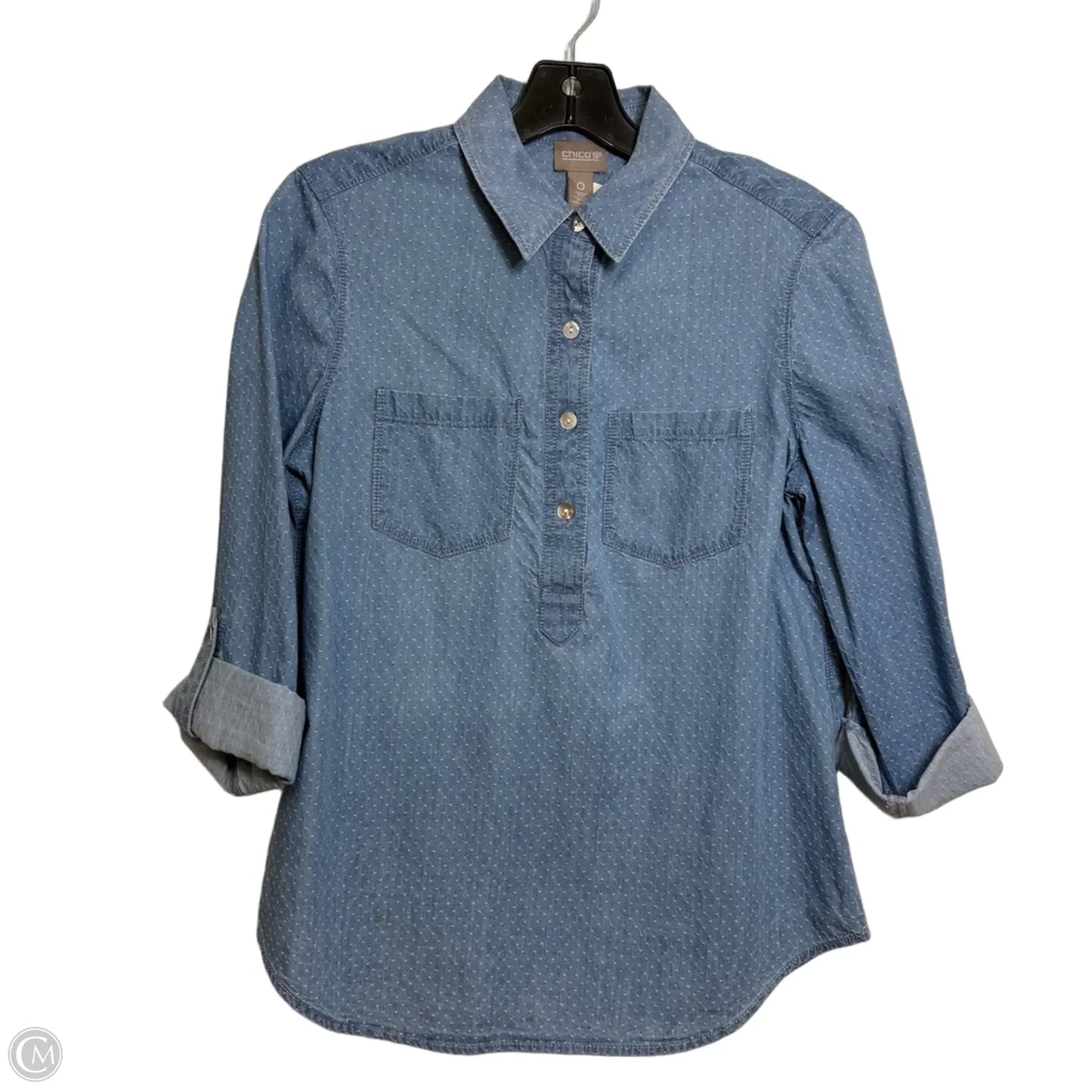 Top Long Sleeve By Chicos In Blue, Size: L