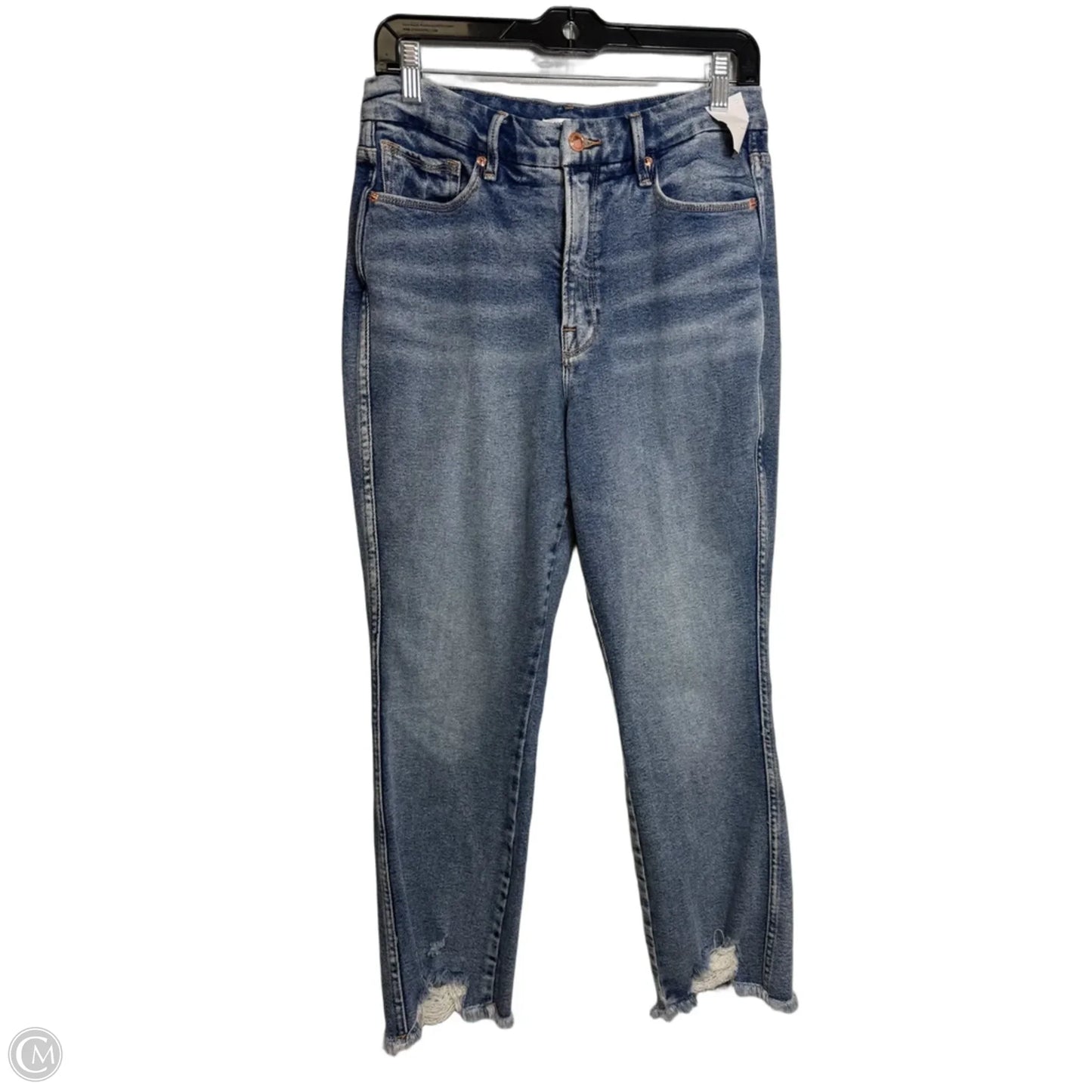 Jeans Straight By Good American In Blue Denim, Size: 12