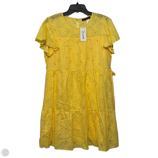 Dress Casual Short By Simplee In Yellow, Size: Xl