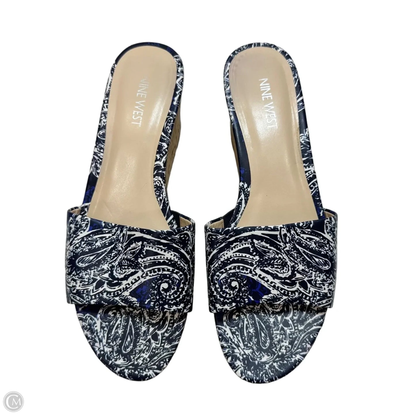 Shoes Heels Wedge By Nine West In Blue, Size: 8.5