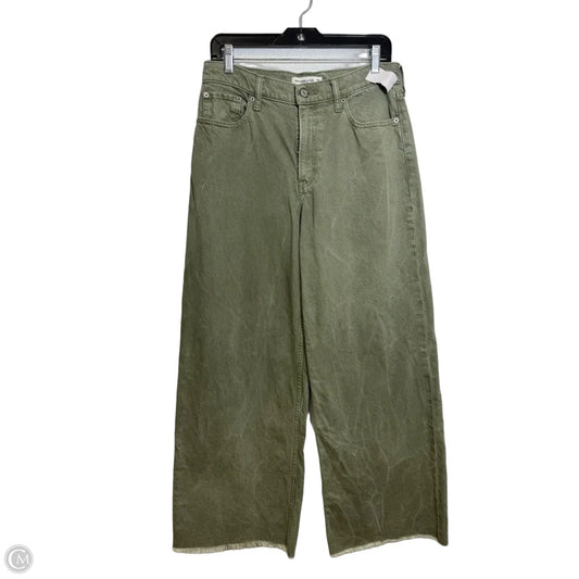 Jeans Wide Leg By Abercrombie And Fitch In Green, Size: 6l