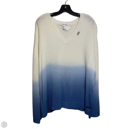 Sweater By Peace Love World In Blue & White, Size: Xl