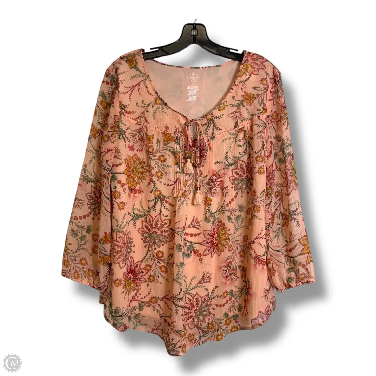 Top Long Sleeve By St Johns Bay In Multi-colored, Size: L