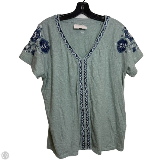 Top Short Sleeve By Pure Jill In Green, Size: L