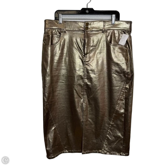 Skirt Midi By Clothes Mentor In Gold, Size: Xl