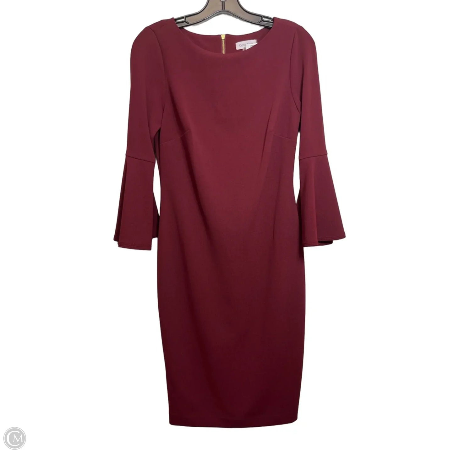 Dress Casual Midi By Calvin Klein In Red, Size: 4