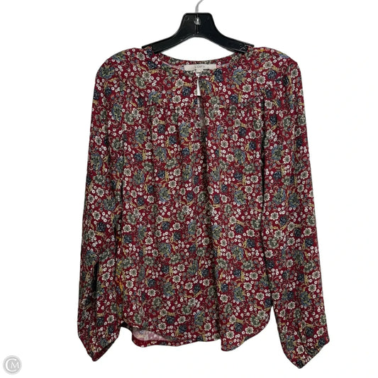 Top Long Sleeve By Loft In Red, Size: Xs