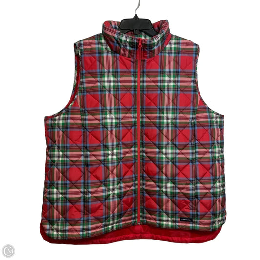 Vest Puffer & Quilted By Lands End In Plaid Pattern, Size: 2x