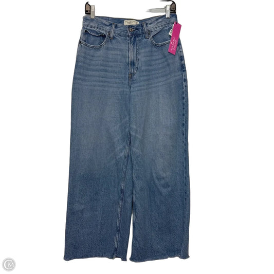 Jeans cropped high rise Wide Leg By Abercrombie And Fitch In Blue Denim, Size: 2