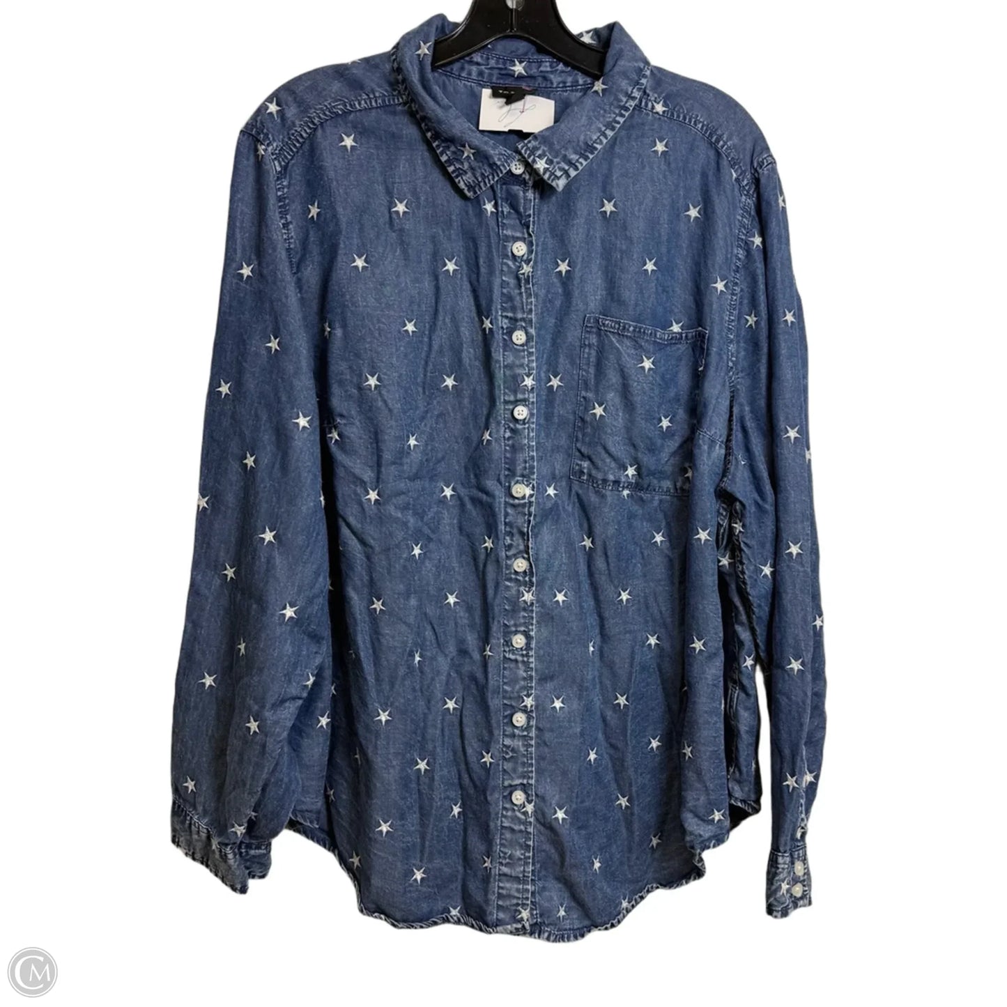 Top Long Sleeve By Torrid In Blue Denim, Size: 2x