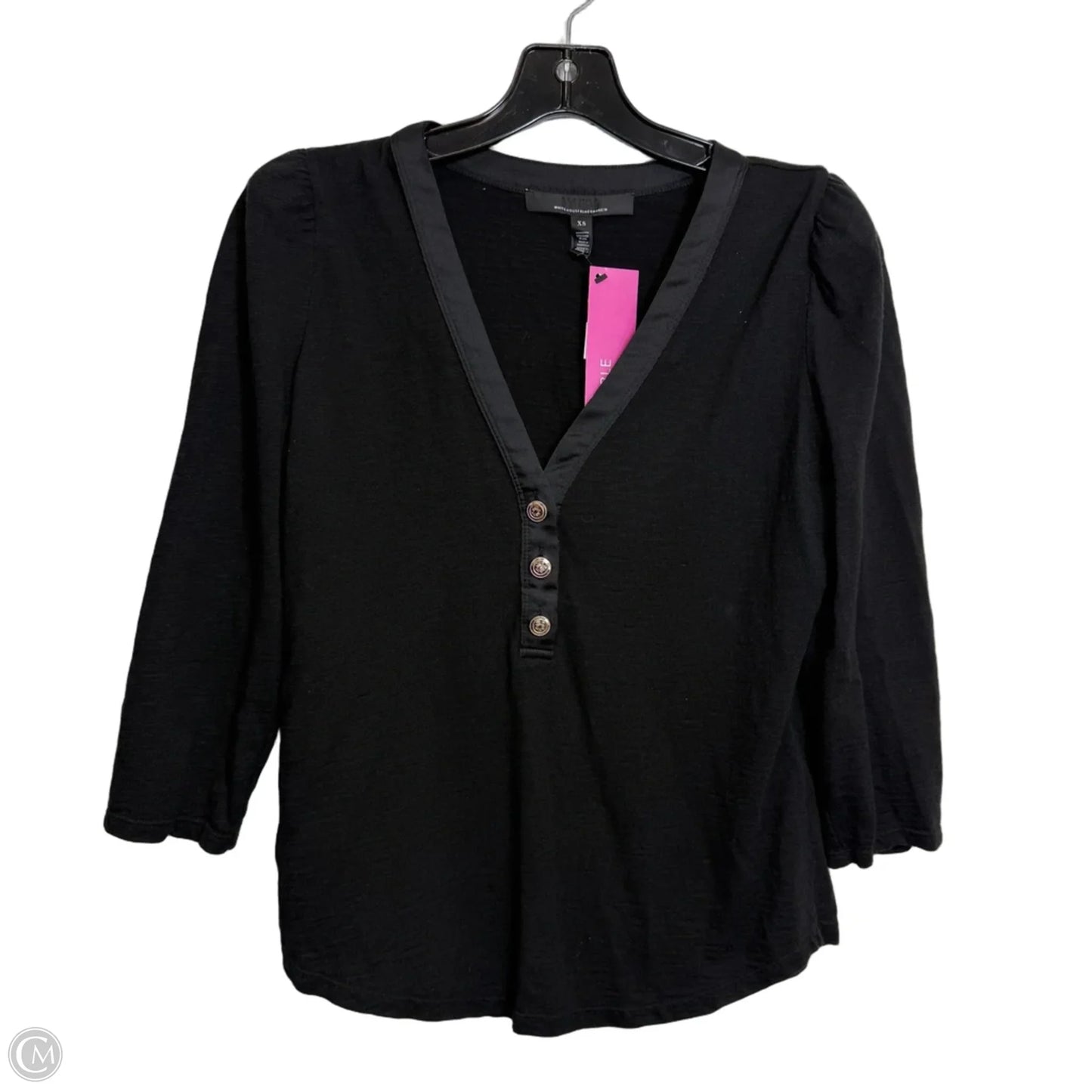 Top Short Sleeve By White House Black Market In Black, Size: Xs