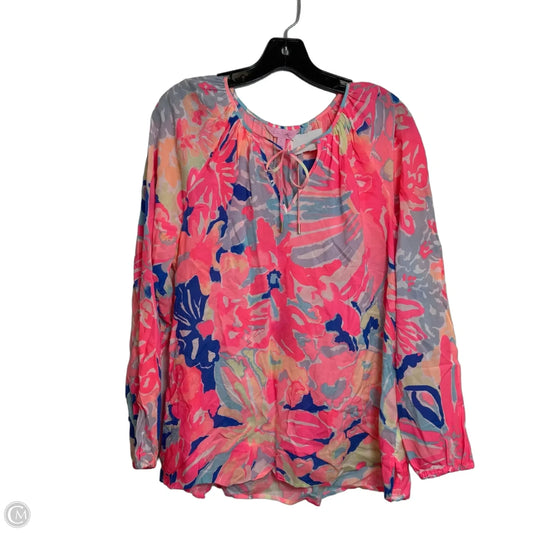 Top Long Sleeve Designer By Lilly Pulitzer In Multi-colored, Size: L
