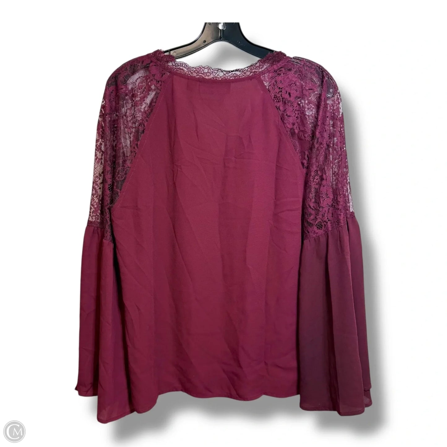 Top Long Sleeve By New York And Co In Maroon, Size: L