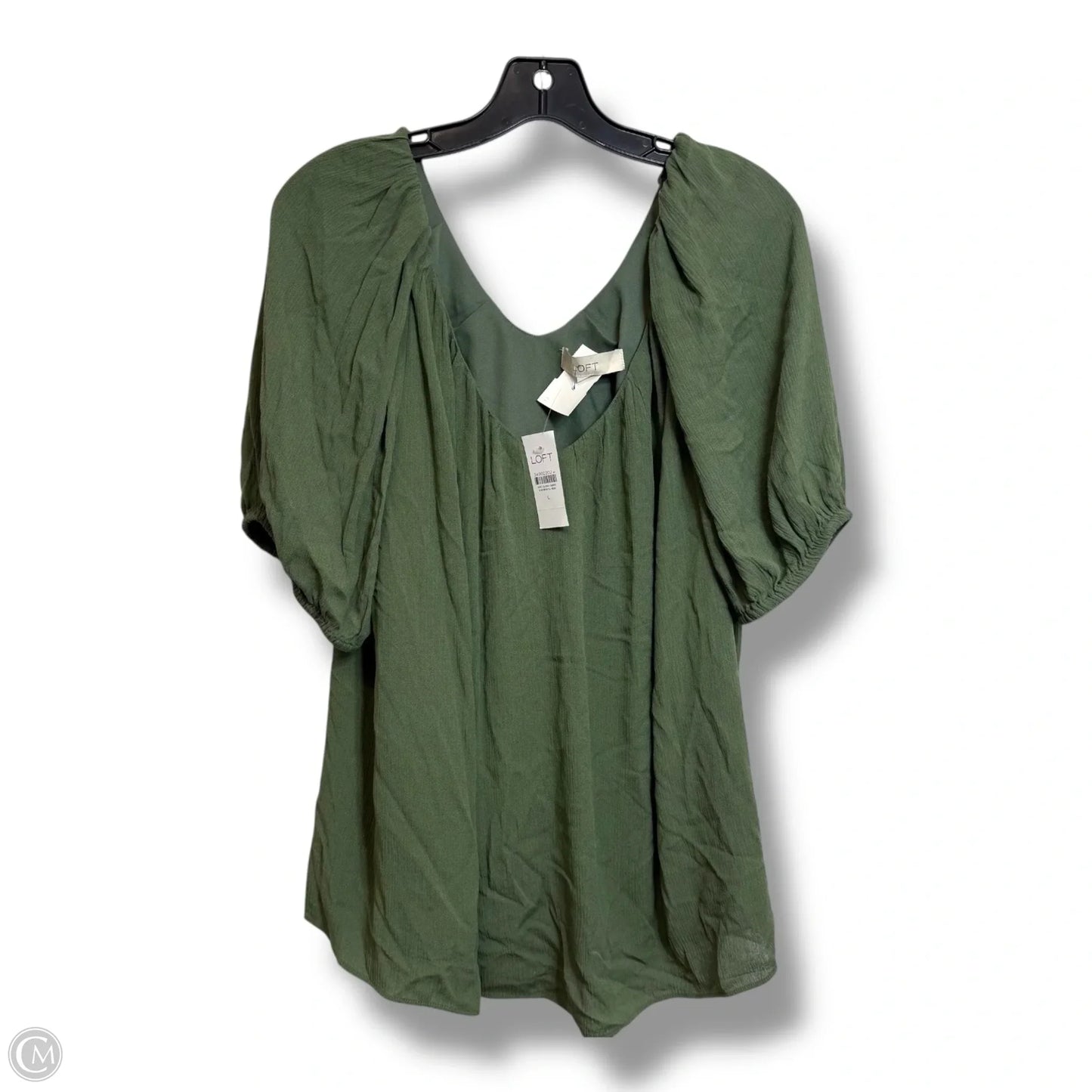 Top Short Sleeve By Loft In Green, Size: L
