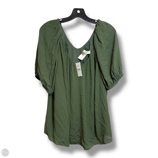 Top Short Sleeve By Loft In Green, Size: L
