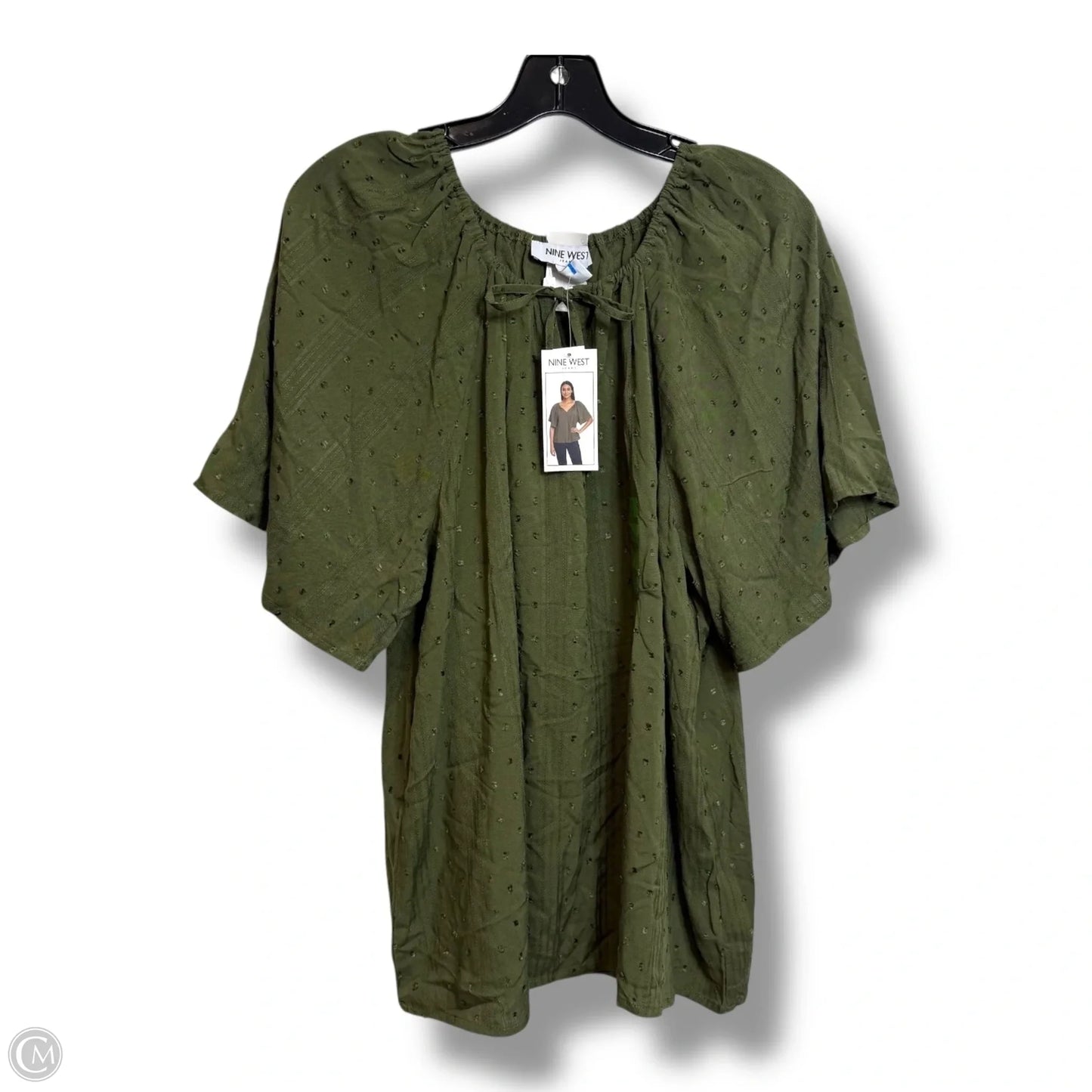 Top Short Sleeve By Nine West In Green, Size: L