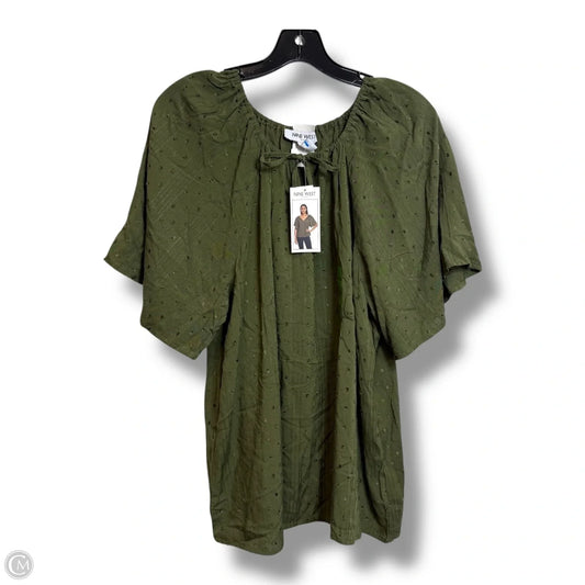 Top Short Sleeve By Nine West In Green, Size: L