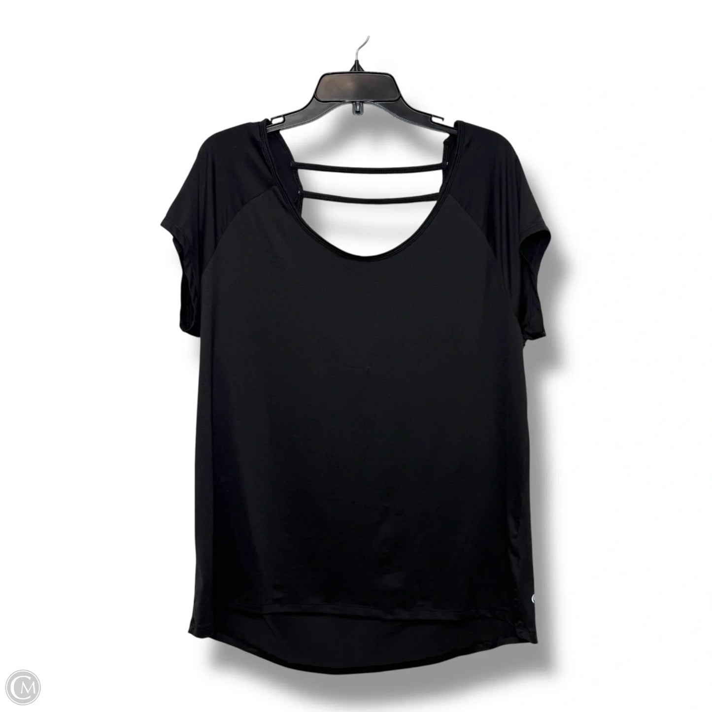 Athletic Top Short Sleeve By Champion In Black, Size: Xl