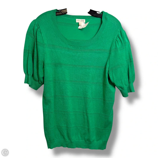 Top Short Sleeve By Maison Jules In Green, Size: L