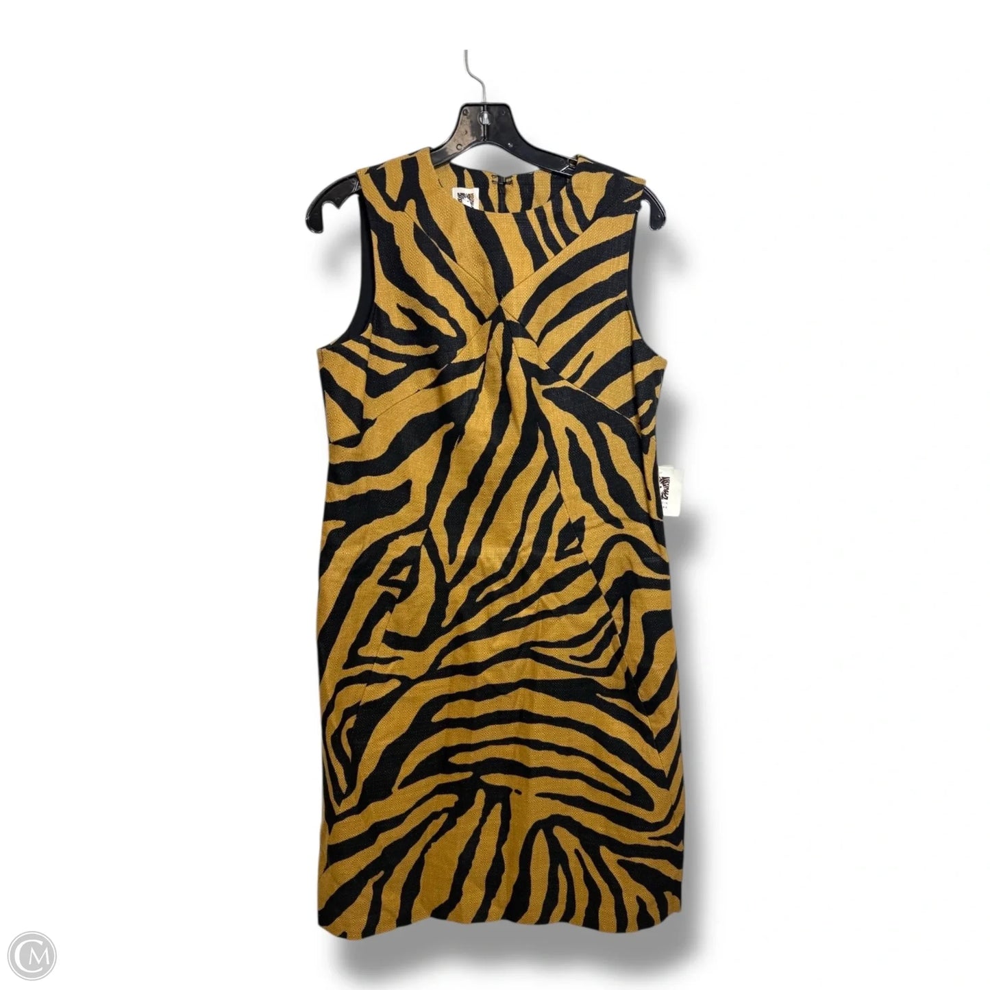 Dress Casual Midi By Anne Klein In Black & Gold, Size: 8