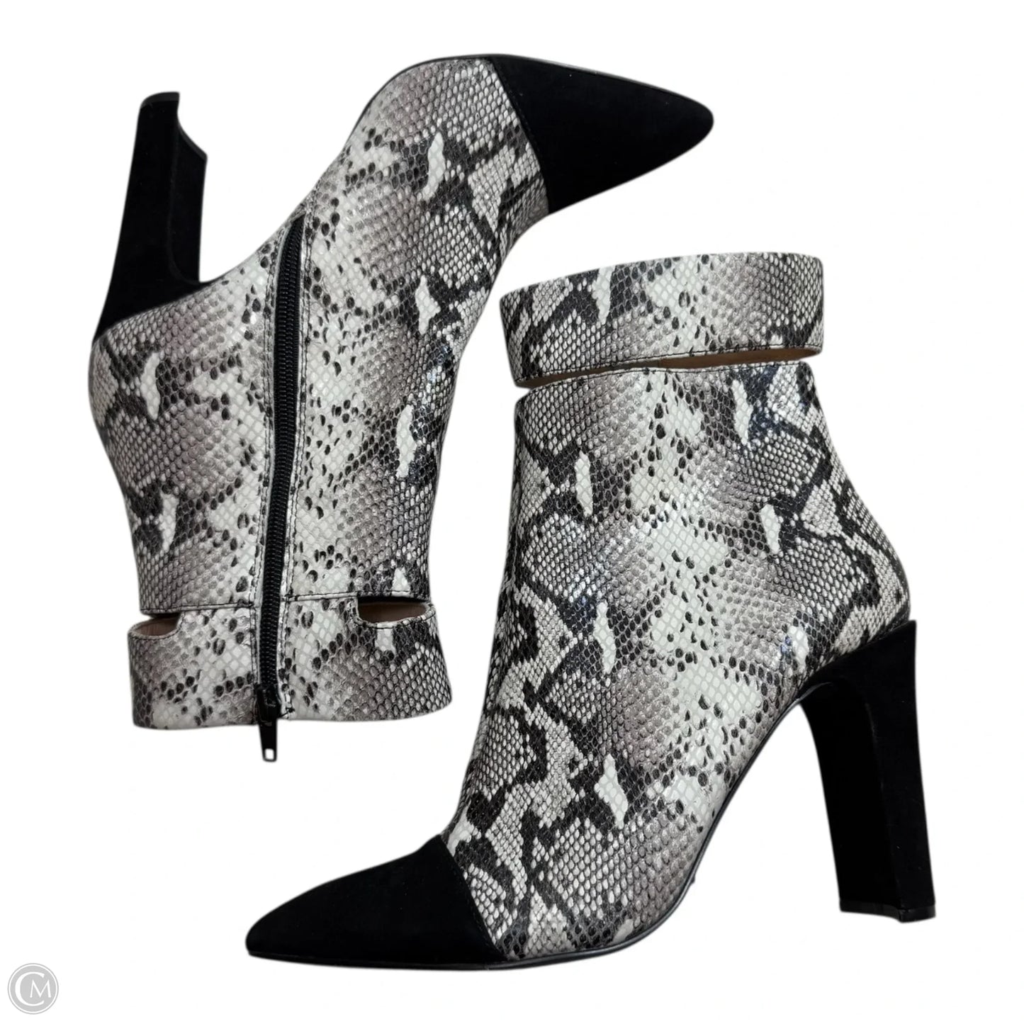 Boots Ankle Heels By Clothes Mentor In Animal Print, Size: 9