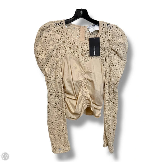 Top Long Sleeve By Fashion Nova In Tan, Size: L