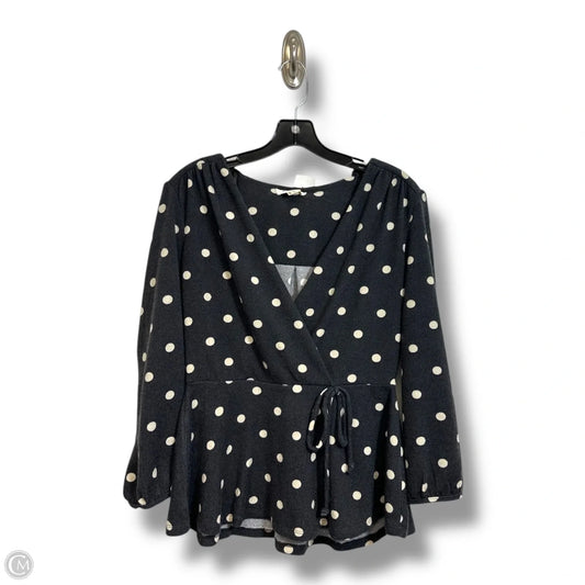 Top Long Sleeve By Monteau In Grey, Size: L