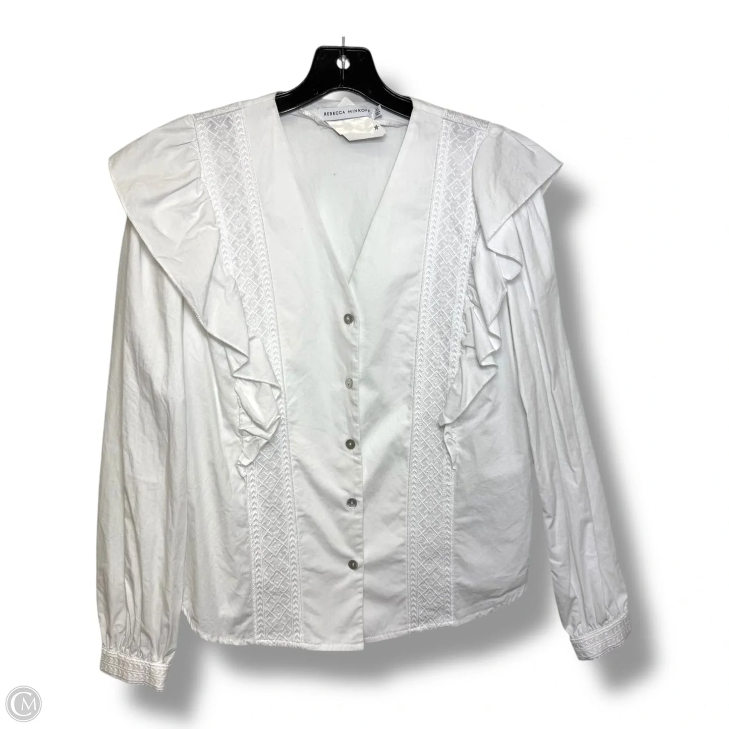 Blouse Long Sleeve By Rebecca Minkoff In White, Size: Xs