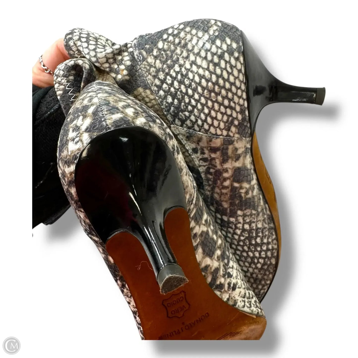 Boots Ankle Heels By Donald Pliner In Snakeskin Print, Size: 8.5