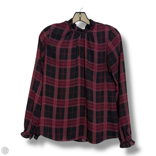 Top Long Sleeve By Ann Taylor In Plaid Pattern, Size: Xs