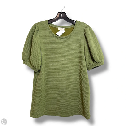 Top Short Sleeve By Cupio In Green, Size: L