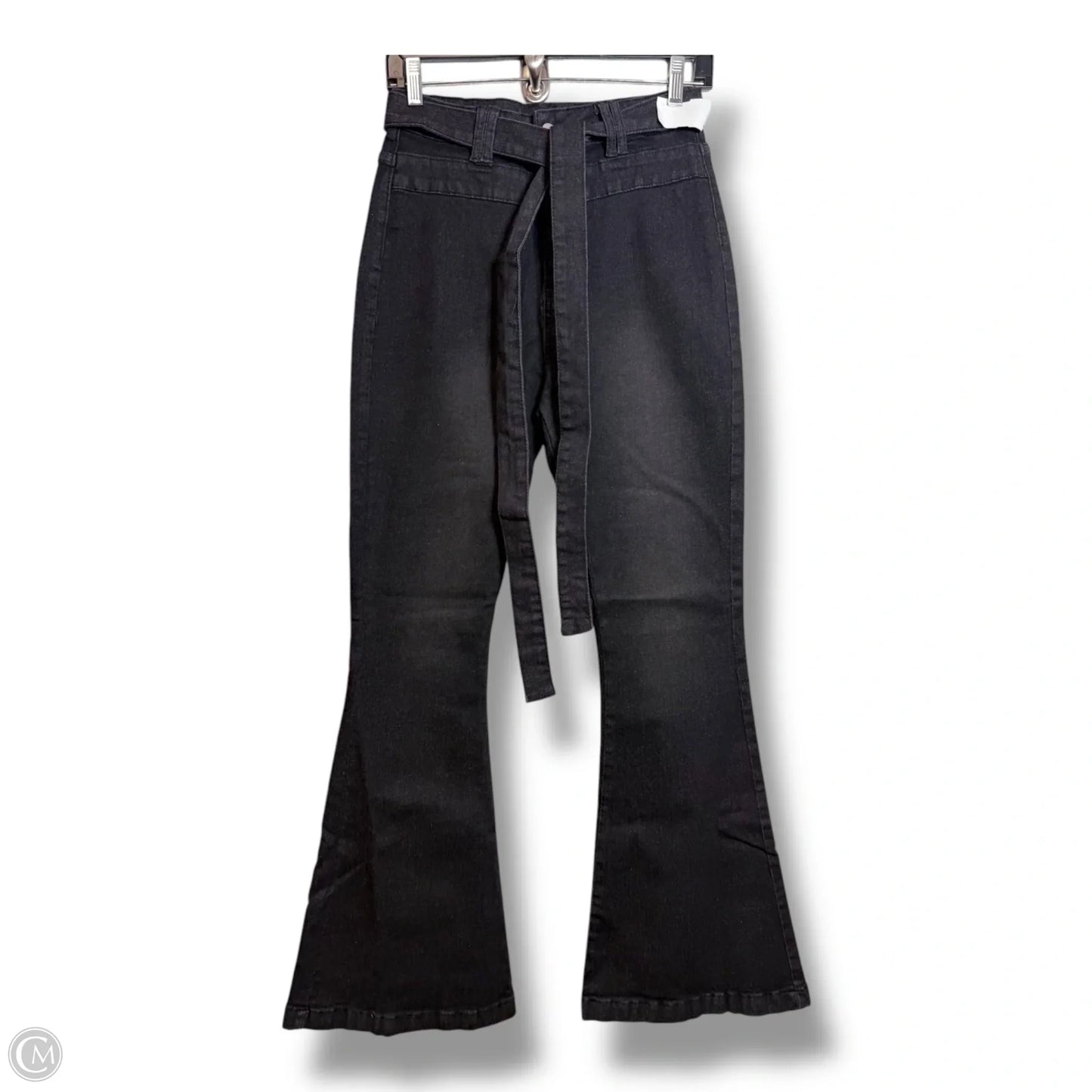 Jeans Flared By Clothes Mentor In Black Denim, Size: S