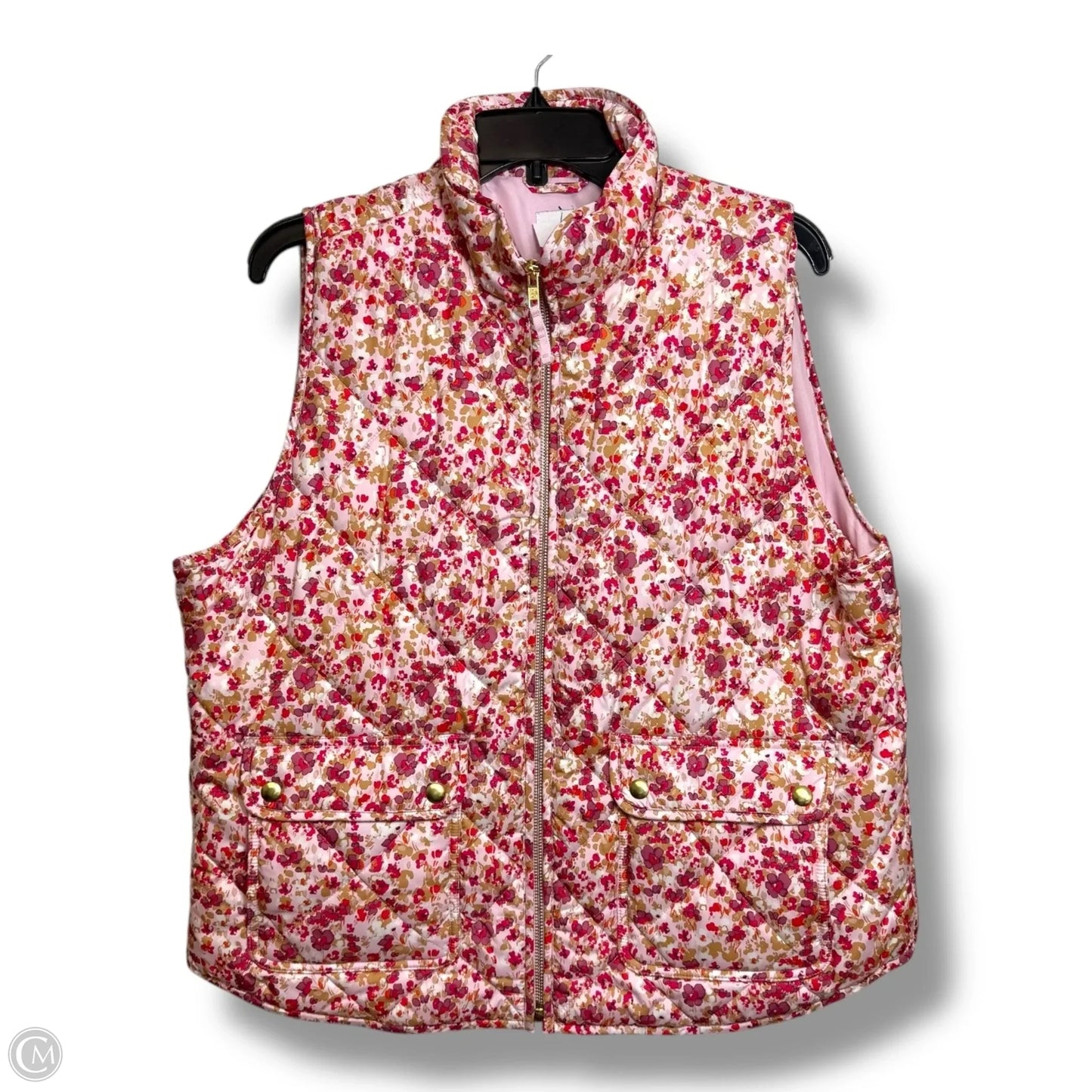 Vest Puffer & Quilted By J. Crew In Floral Print, Size: Xl
