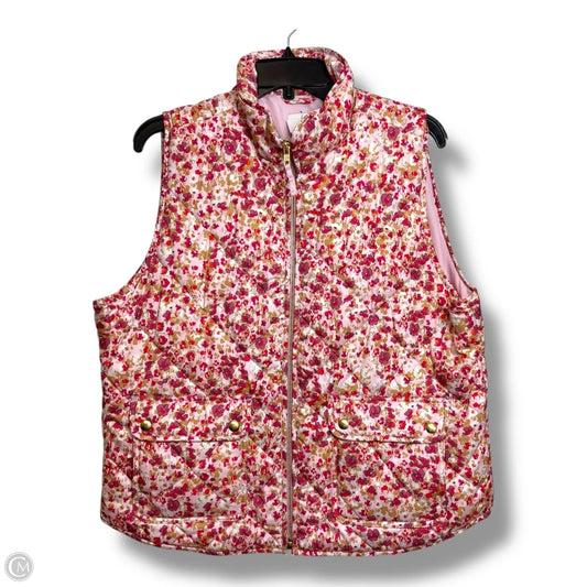 Vest Puffer & Quilted By J. Crew In Floral Print, Size: Xl