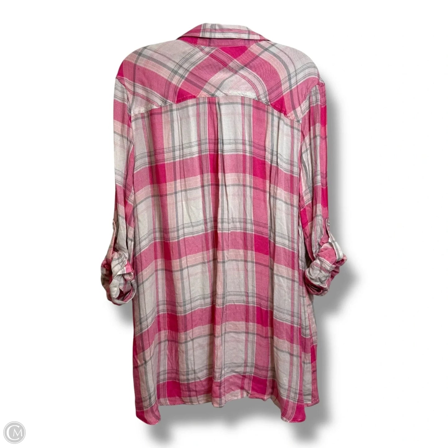 Top Long Sleeve Basic By New York And Co In Plaid Pattern, Size: Xl