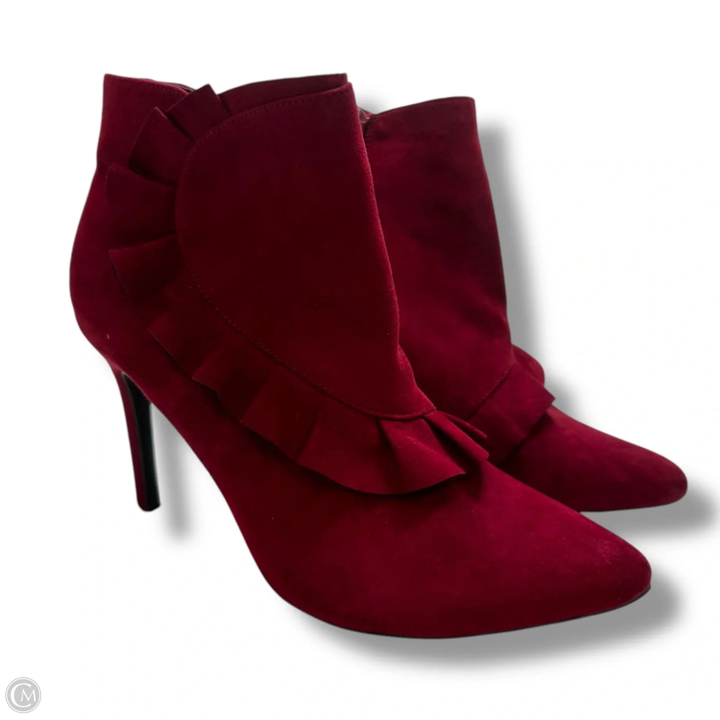 Boots Ankle Heels By Cme In Maroon, Size: 11