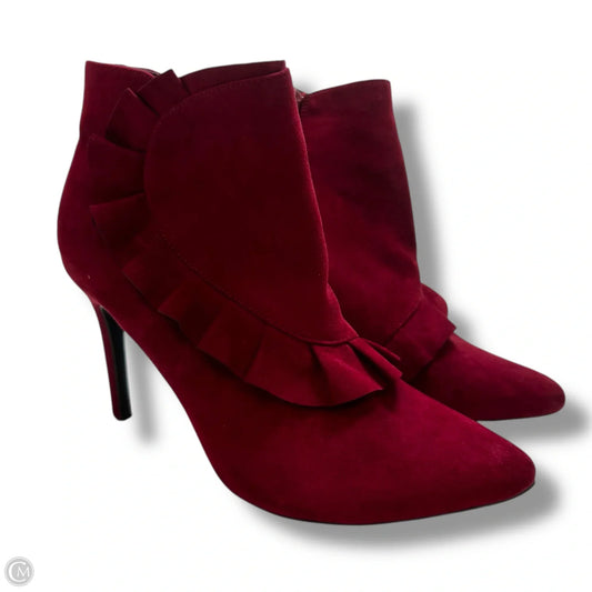 Boots Ankle Heels By Cme In Maroon, Size: 11