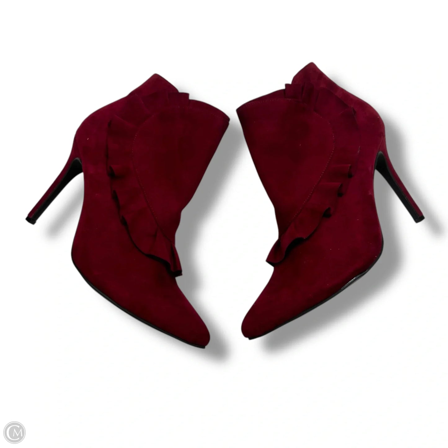 Boots Ankle Heels By Cme In Maroon, Size: 11