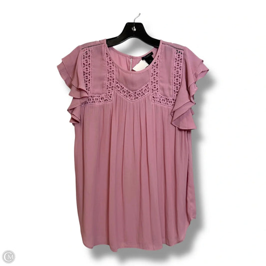 Top Short Sleeve By Ann Taylor In Rose Gold, Size: M