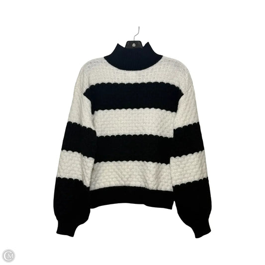 Sweater By Nine West Apparel In Black & White, Size: Xs