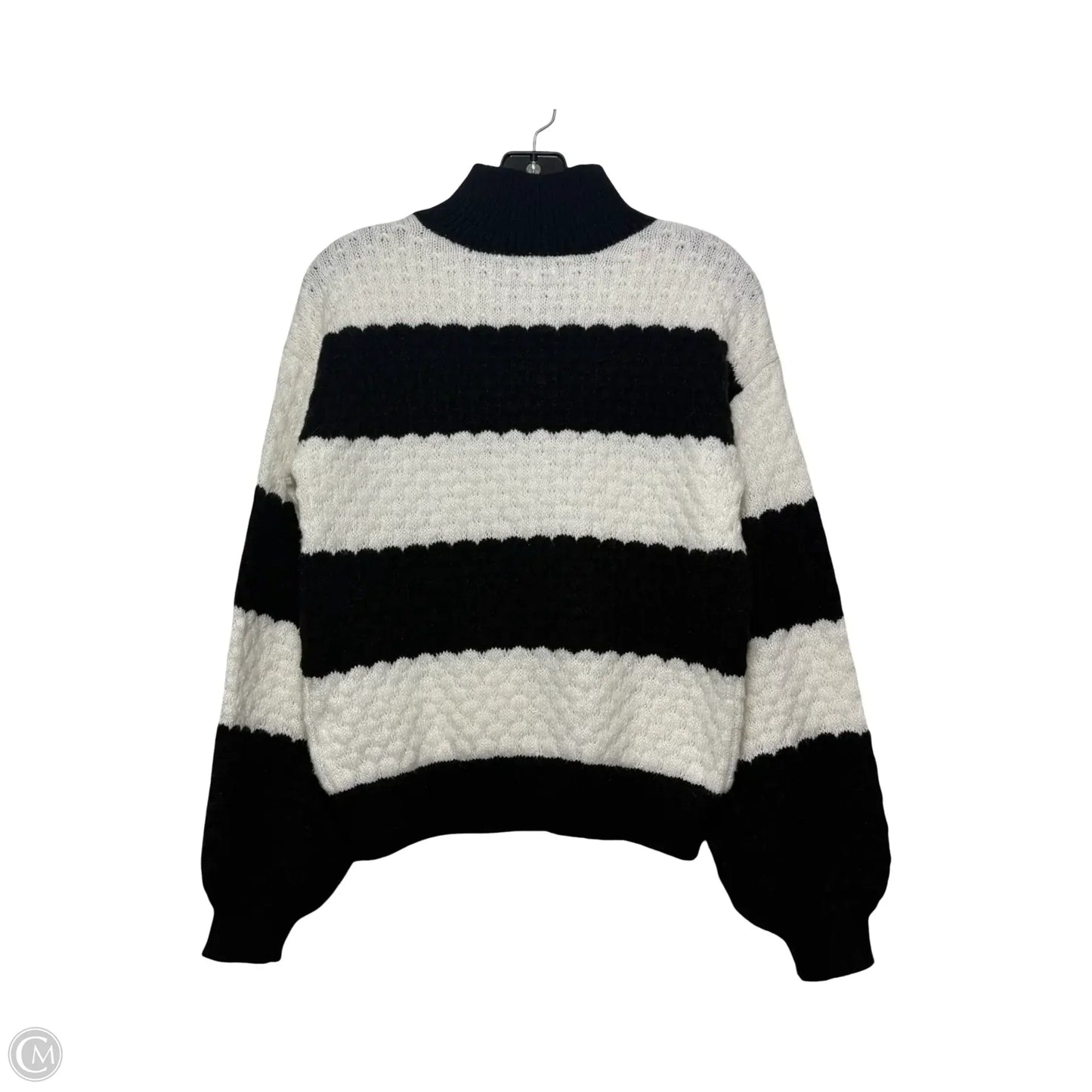 Sweater By Nine West Apparel In Black & White, Size: Xs
