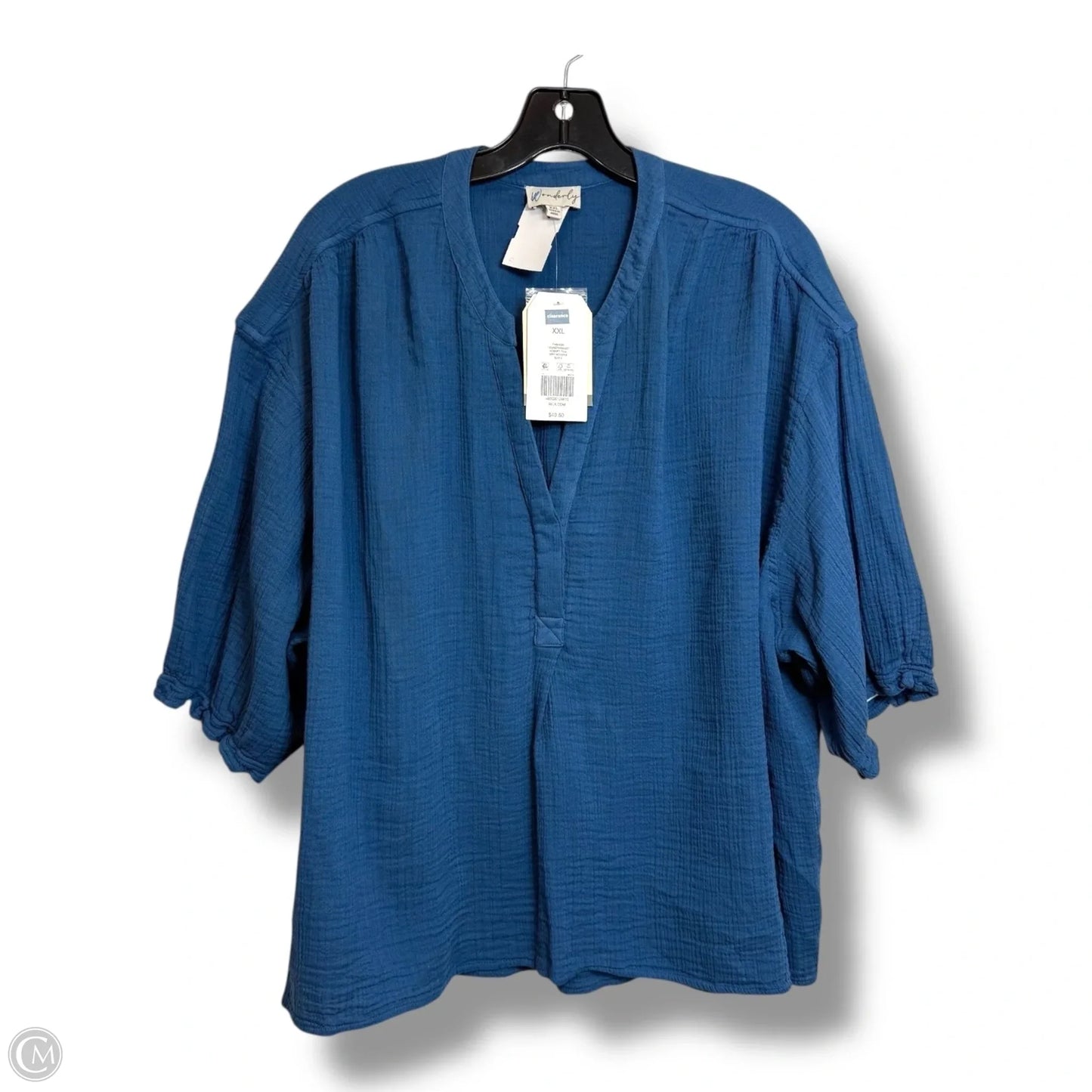 Top Short Sleeve By Wonderly In Blue, Size: Xxl