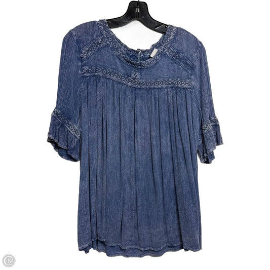 Top Short Sleeve By Easel In Blue, Size: S